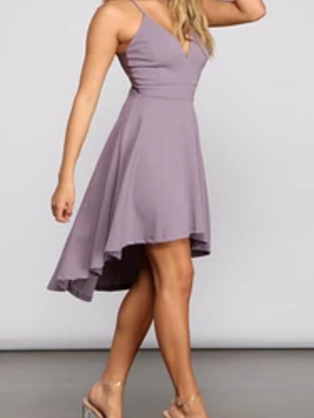 Windsor Lilac High-Low Spaghetti Strap Dress